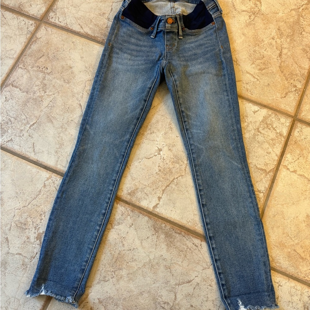 Madewell maternity raw hem skinny jeans